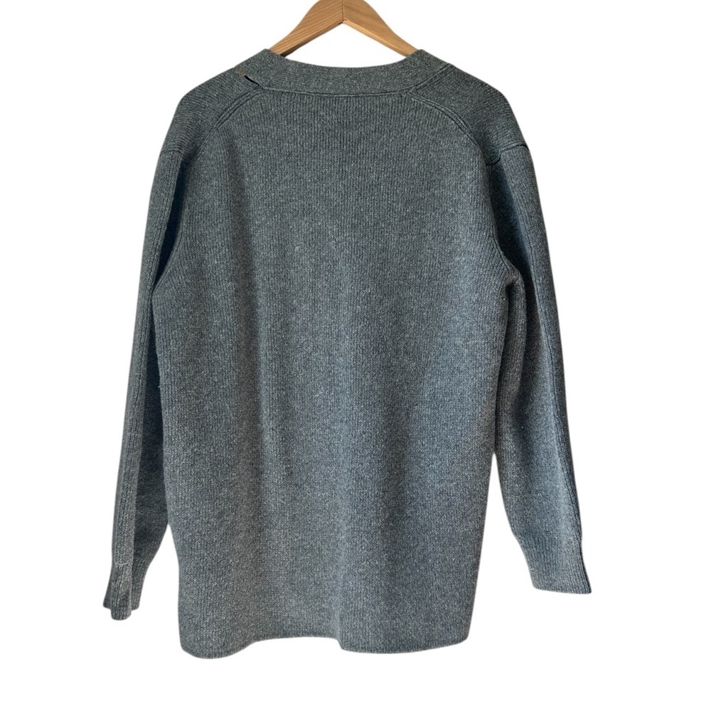 Zara Gray V-Neck Women's Sweater - Picture 3 of 5